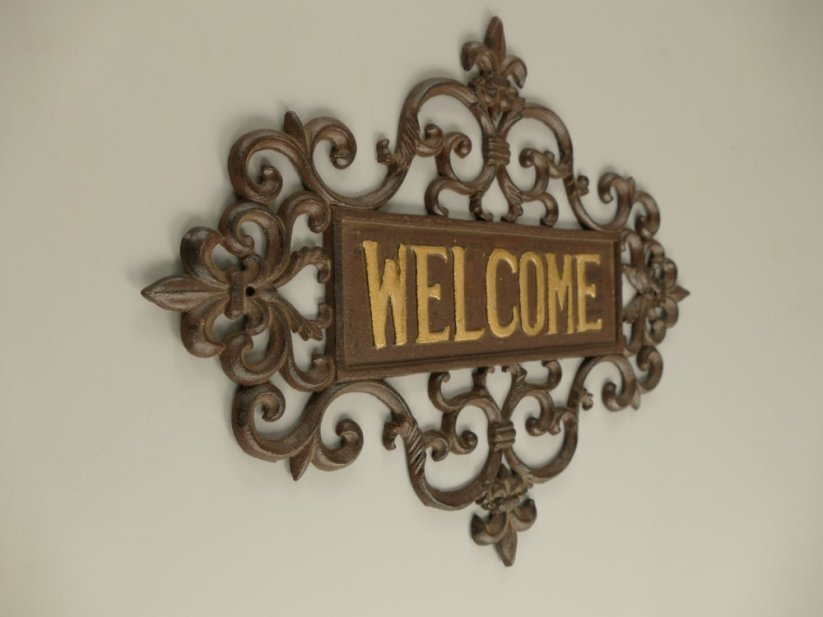 Litinová cedule WELCOME