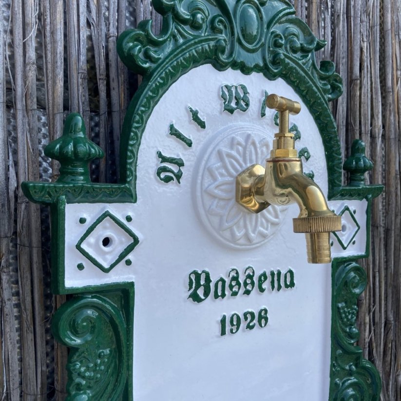Zahradní výlevka Bassena 1926 - hliník ( bílo-zelená )
