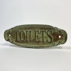 Litinová cedule TOILETS 8x21cm