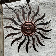 Nástěnná dekorace SLUNCE / MĚDĚNÁ patina 53cm