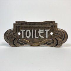 Kovová cedulka TOILET 7,5x18,5cm