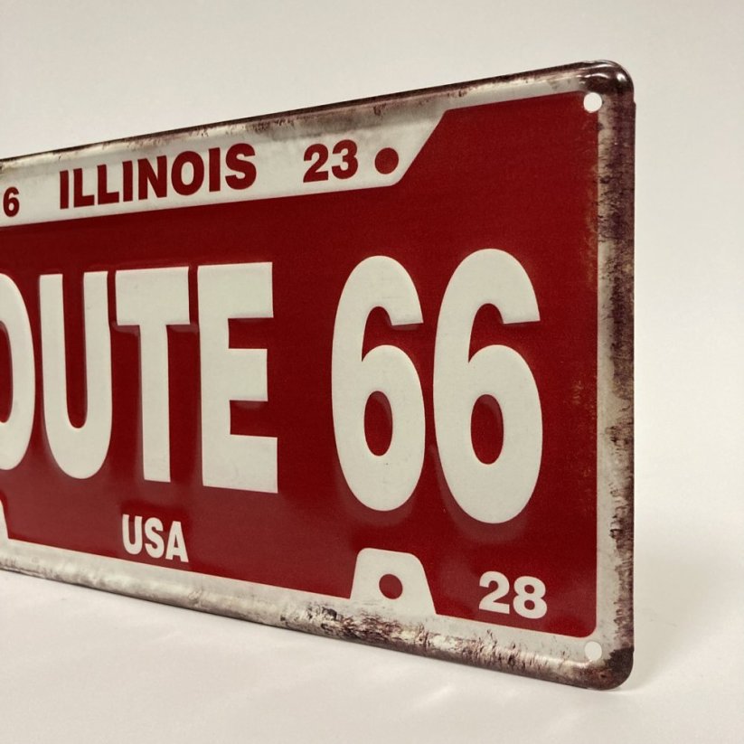 Plechová cedule ROUTE 66 15x30cm