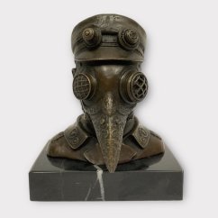 Bronzová socha STEAMPUNK MOROVÝ LÉKAŘ