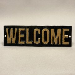 Litinová cedulka WELCOME 7,5x14,5cm