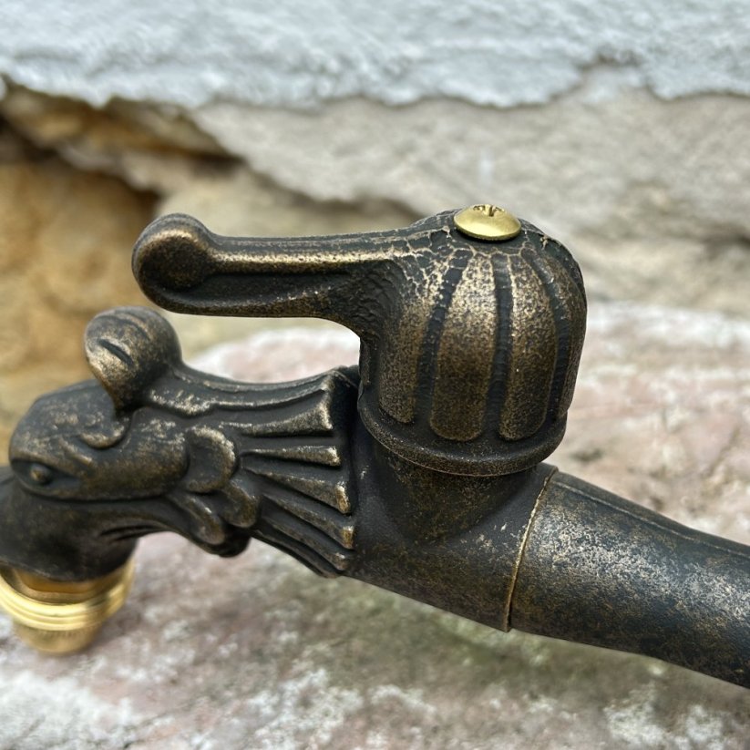 Zahradní mosazný kohoutek na vodu DRAK, 1/2" s pákou
