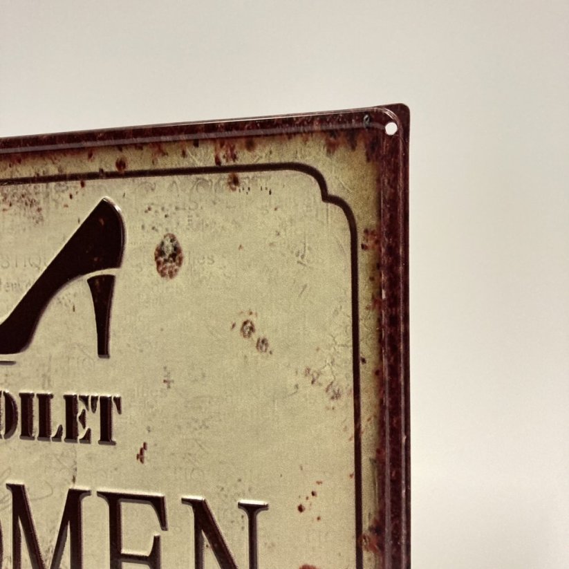 Plechová cedule TOILET WOMEN 20x25cm