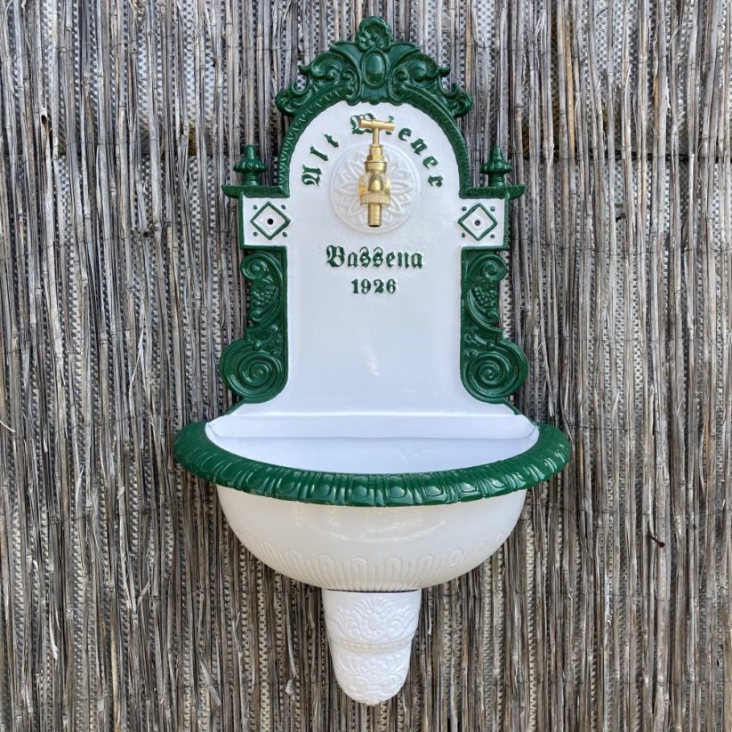 Zahradní výlevka Bassena 1926 - hliník ( bílo-zelená )