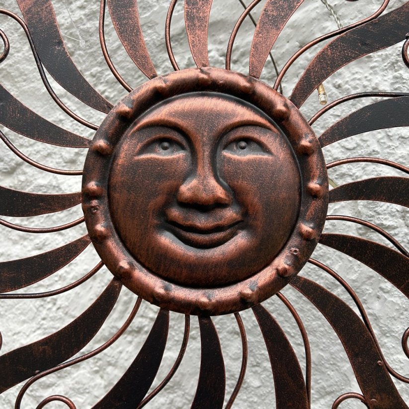 Nástěnná dekorace SLUNCE / MĚDĚNÁ patina 53cm