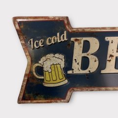 Plechová cedule BEER 19x50cm
