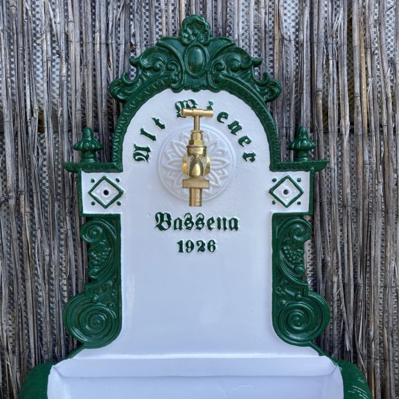 Zahradní výlevka Bassena 1926 - hliník ( bílo-zelená )