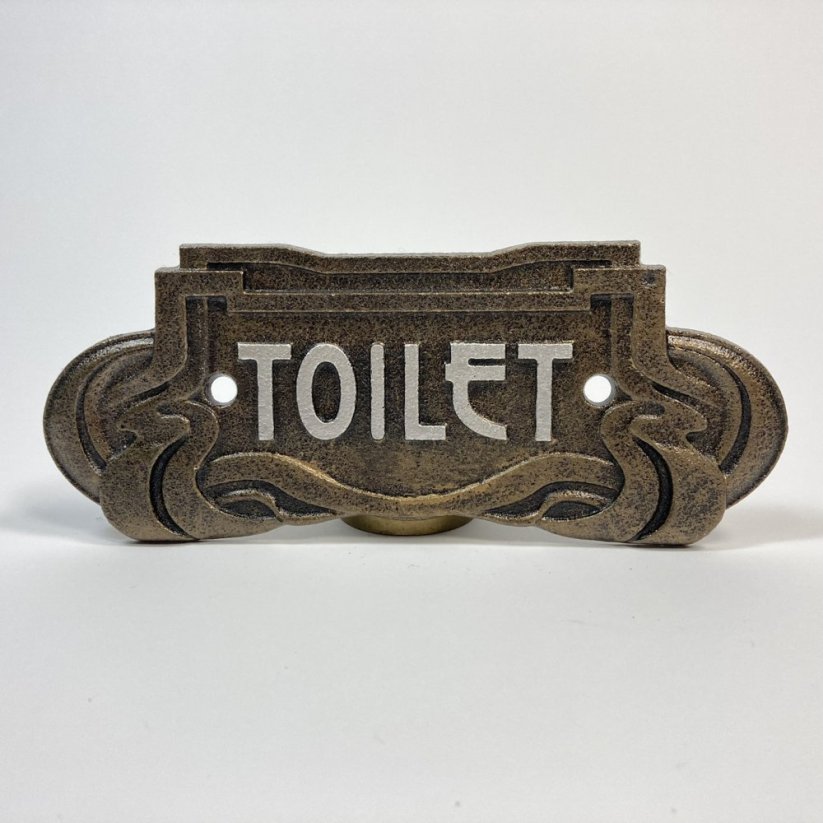 Kovová cedulka TOILET 7,5x18,5cm