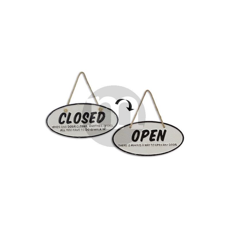 Litinová cedule OPEN & CLOSED