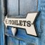 Litinová cedulka TOILETS 9x24cm