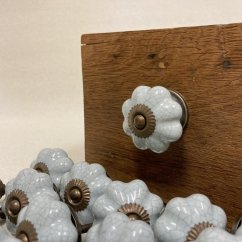 Nábytková keramická knopka - úchytka ŠEDÁ 40mm