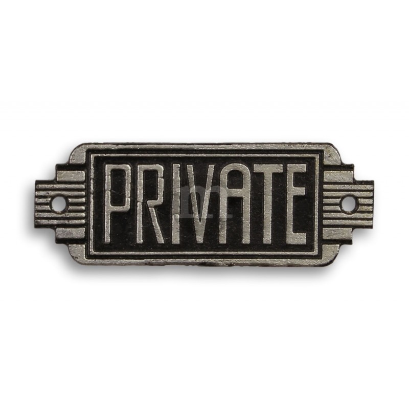 Kovová cedulka PRIVATE 6x16,5cm
