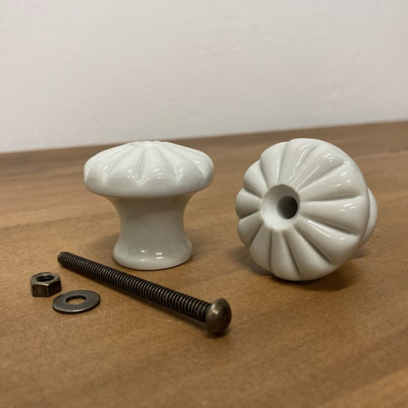 Nábytková porcelánová knopka KLASIK - Průměr celkový: 30 mm