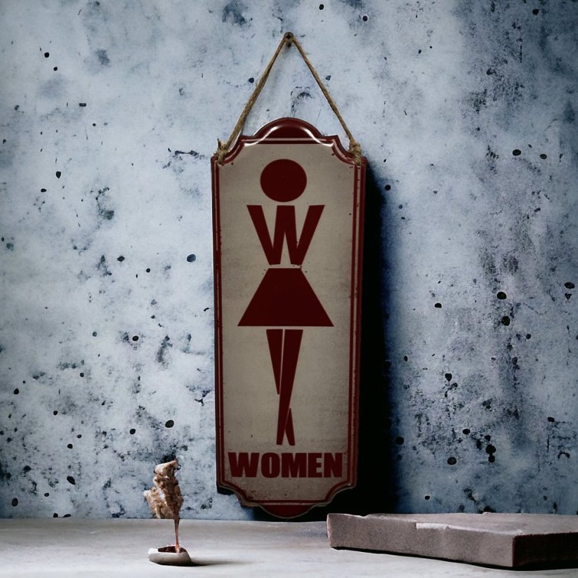 Plechová cedule WOMEN 35,5x12,5cm