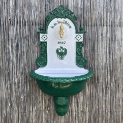 Zahradní výlevka K.U.K. WIEN 1867 - hliník ( zeleno-bílá )