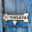 Litinová cedulka TOILETS 9x24cm