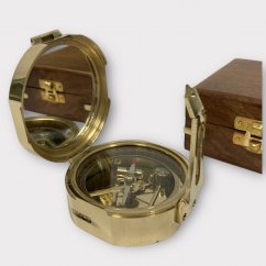 Námořní kompas  STANLEY LONDON v dřevěném boxu