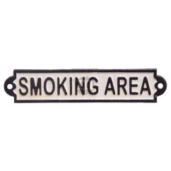 Litinová cedulka SMOKING AREA 5x24,5cm