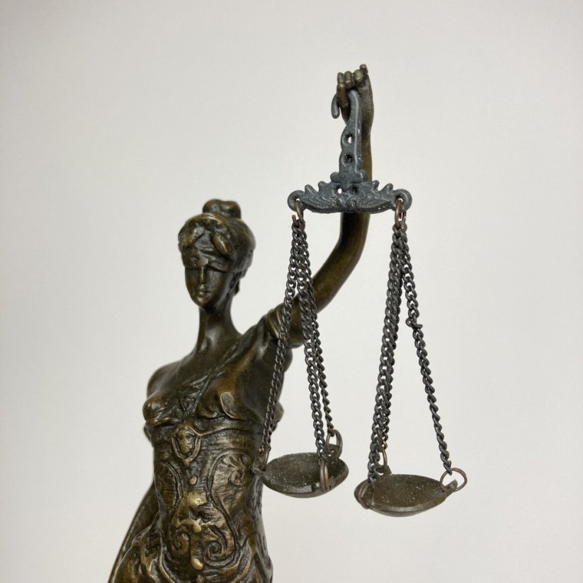 Bronzová socha SPRAVEDLNOST - JUSTICE 33,5cm