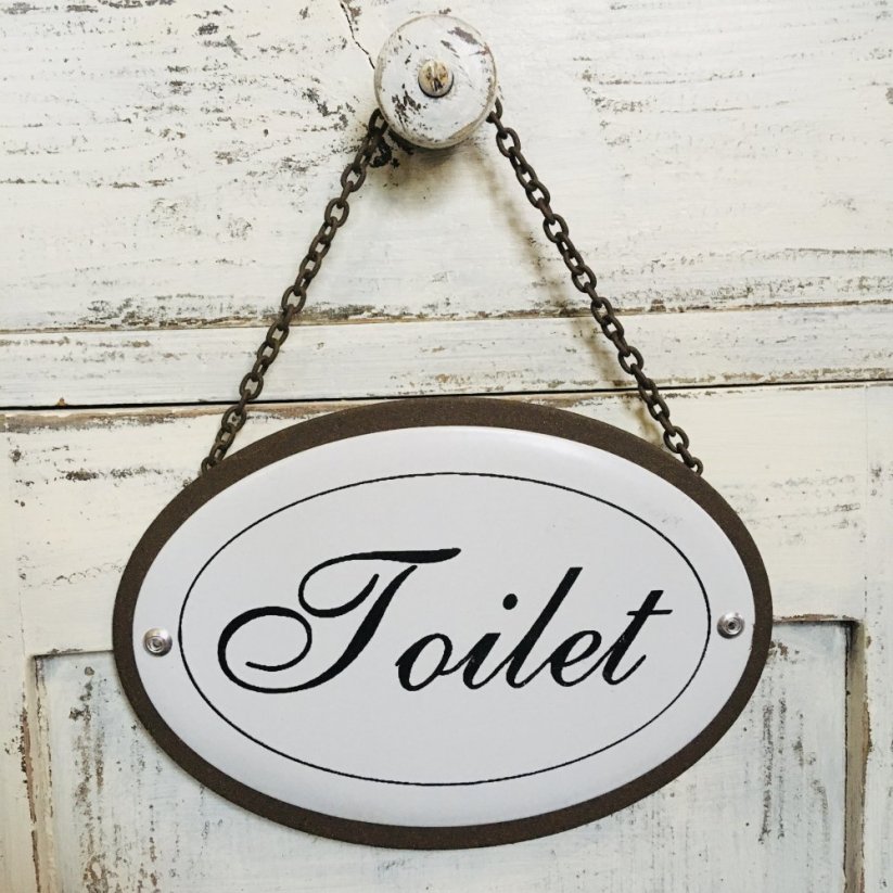 Závěsná cedulka TOILET 11,5x16cm