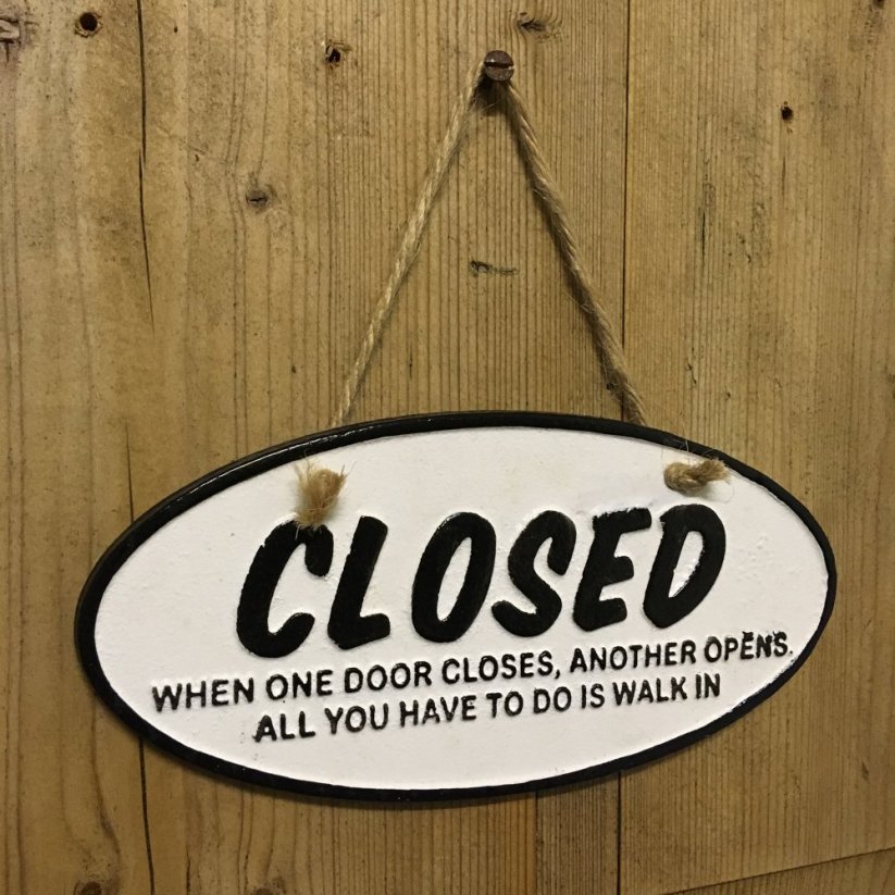 Litinová cedule OPEN & CLOSED