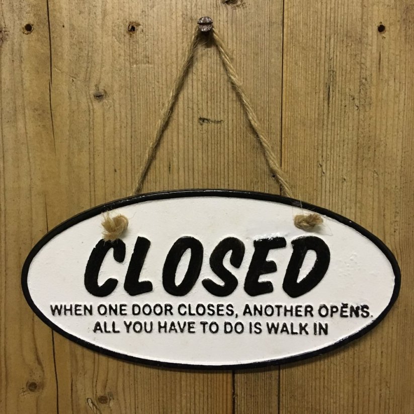 Litinová cedule OPEN & CLOSED
