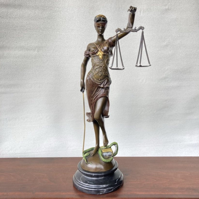Bronzová socha SPRAVEDLNOST - JUSTICE 38cm
