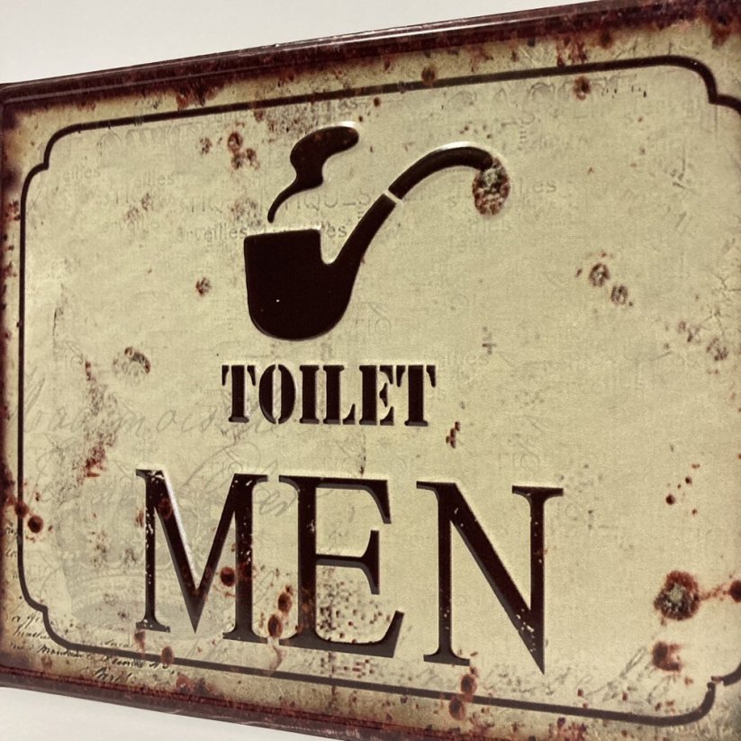Plechová cedule TOILET MEN 20x25cm