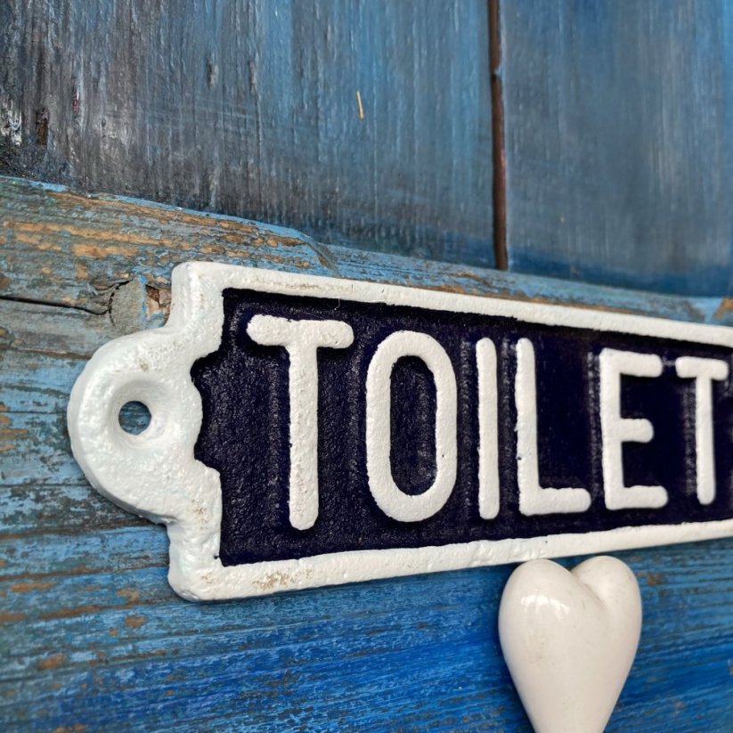Litinová cedule TOILET 5x18cm