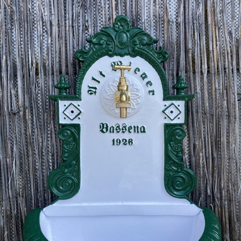 Zahradní výlevka Bassena 1926 - hliník ( bílo-zelená )