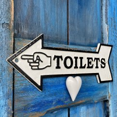 Litinová cedulka TOILETS 9x24cm