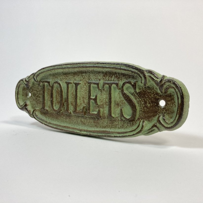 Litinová cedule TOILETS 8x21cm