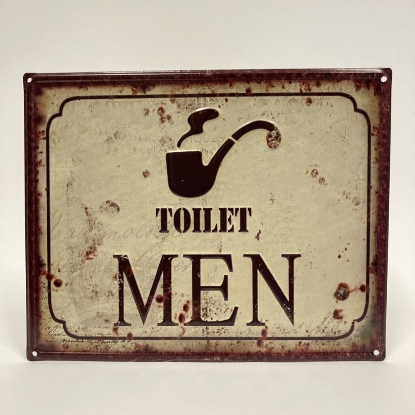 Plechová cedule TOILET MEN 20x25cm
