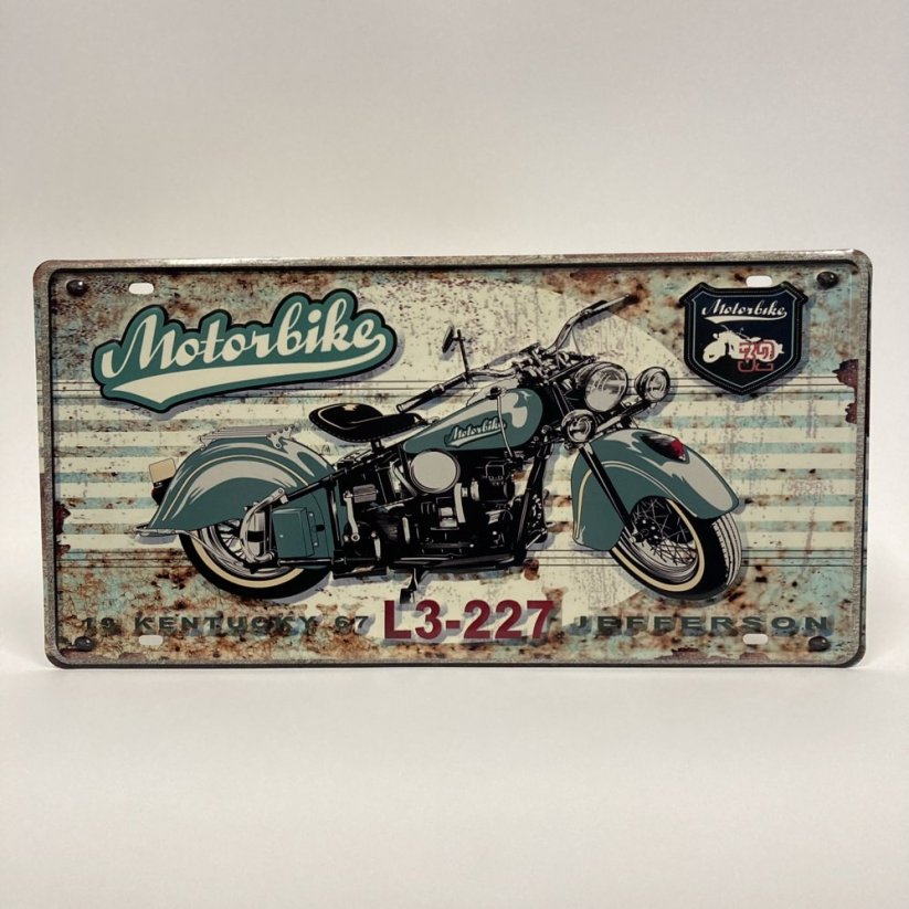 Plechová cedule MOTORBIKE 20x40cm