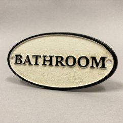 Litinová cedule BATHROOM 9x17,5cm