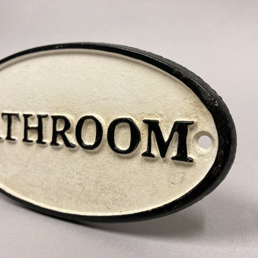 Litinová cedule BATHROOM 9x17,5cm
