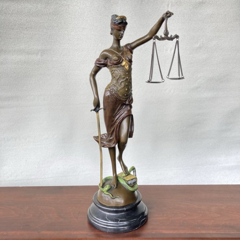 Bronzová socha SPRAVEDLNOST - JUSTICE 38cm