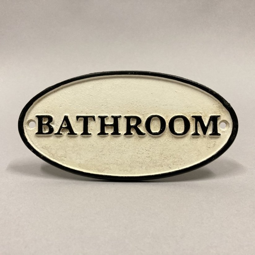 Litinová cedule BATHROOM 9x17,5cm
