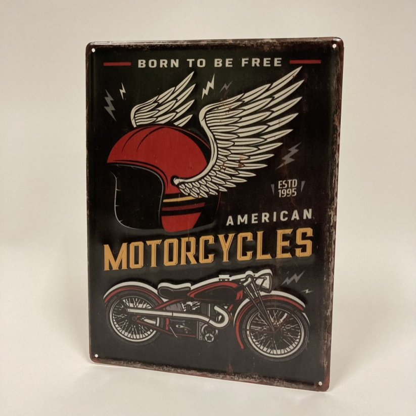 Plechová cedule MOTORCYCLES 40x30cm