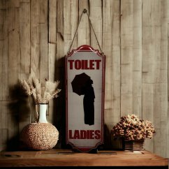 Plechová cedule TOILET - LADIES 35,5x12,5cm