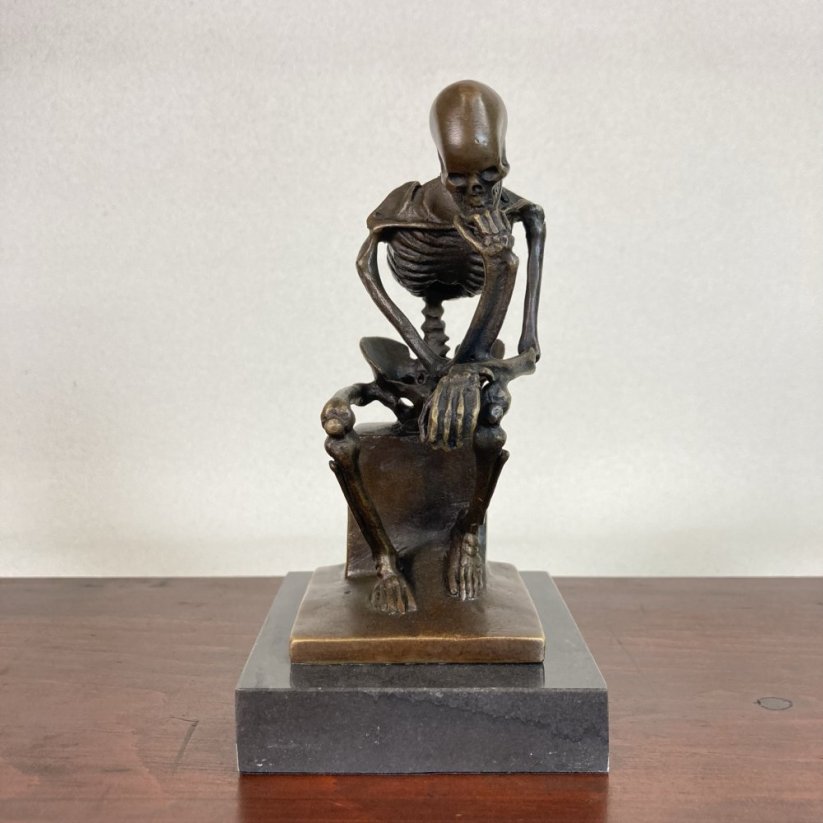 Bronzová socha KOSTLIVEC - MYSLITEL 14cm