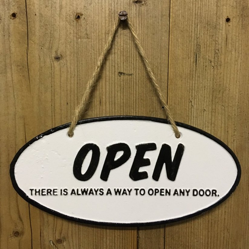 Litinová cedule OPEN & CLOSED