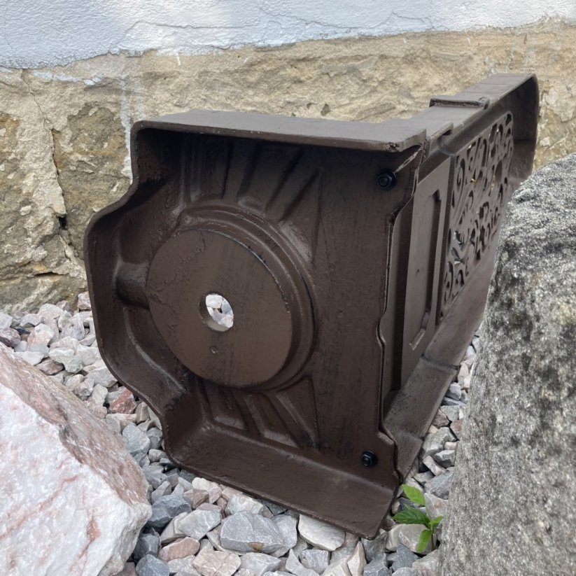 Zahradní kašna ZDOBENÁ 74cm - hliník ( hnědá )
