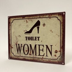 Plechová cedule TOILET WOMEN 20x25cm