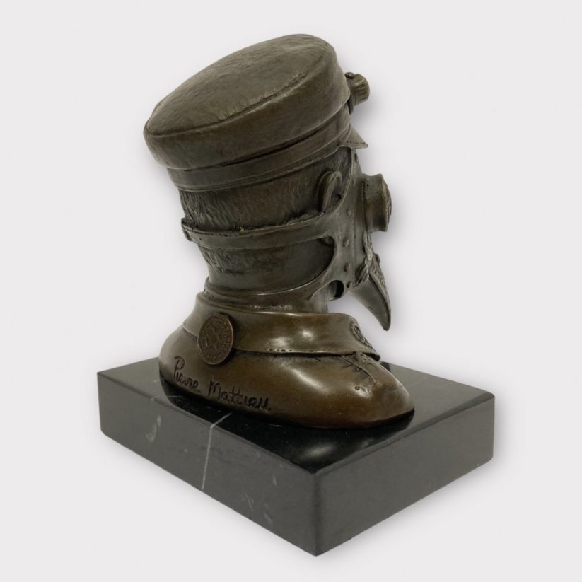 Bronzová socha STEAMPUNK MOROVÝ LÉKAŘ