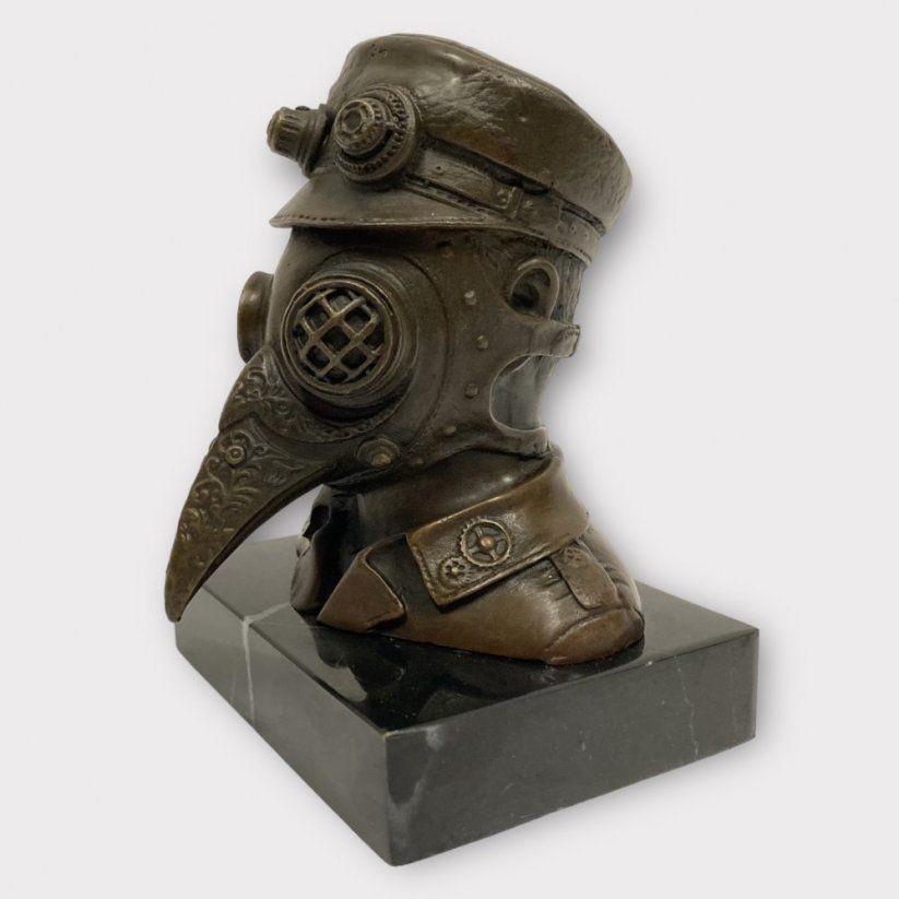 Bronzová socha STEAMPUNK MOROVÝ LÉKAŘ