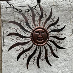 Nástěnná dekorace SLUNCE / MĚDĚNÁ patina 53cm